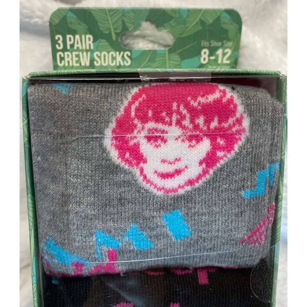 Bioworld Golden Girls 3pk Mens sz 8-12/Womens sz 9.5-13 Crew Socks Gift Box NEW!
